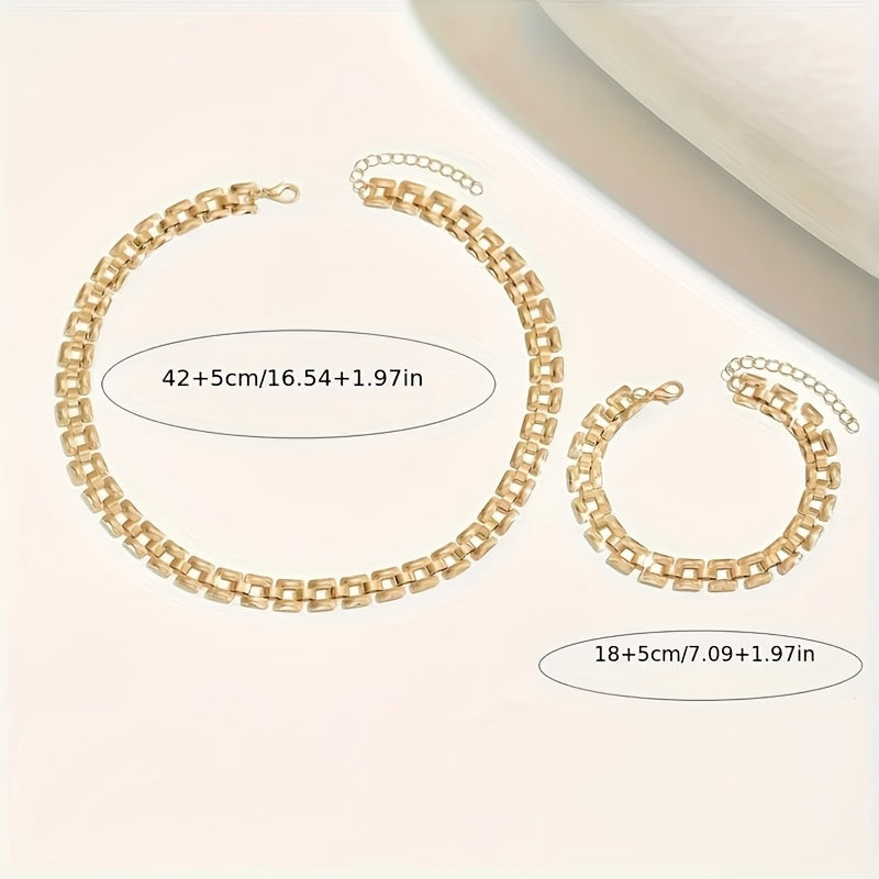 Square Buckle | Necklace & Bracelet Set