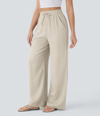 Nora | Wide-Leg Linen-Feel Trousers