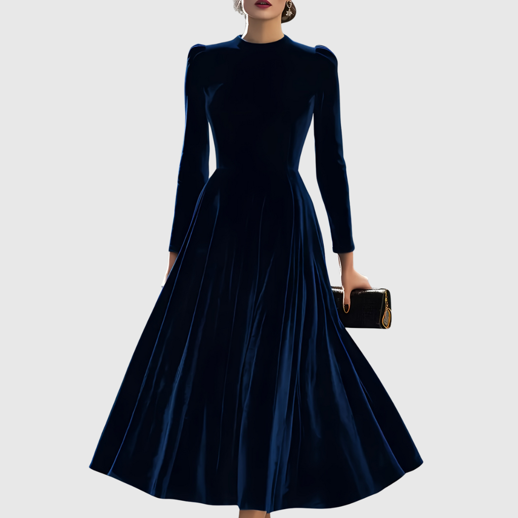 Soopie | Elegant Navy Blue & Burgundy Wedding Dress