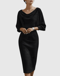 Ism�ria | White Draped Batwing Midi Dress