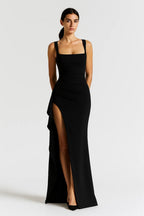 Ceridwen | Asymmetric Evening Dress with High Slit