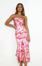 Violet | Floral Satin Gown