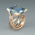 Rose Gold & Blue Zirconia | Ring