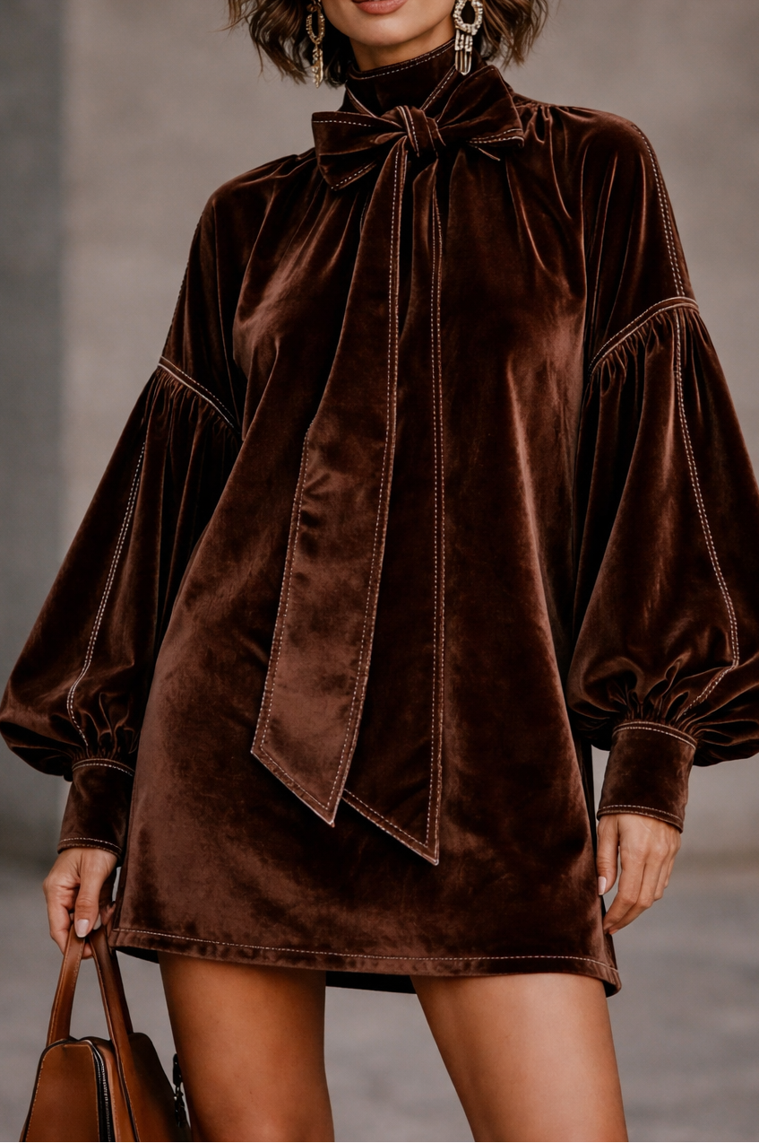 Octavia | Elegant Velvet Mini Dress