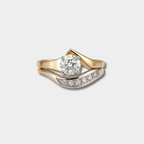 Asymmetric Gold & Silver | Zirconia Ring