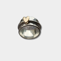 Vintage Gold Heart | Silver Ring