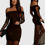 Evangeline | Elegant Off-Shoulder Evening Dress
