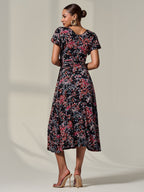 Rosalie | Floral Jersey Wrap Midi Dress - product image 5