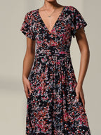 Rosalie | Floral Jersey Wrap Midi Dress - product image 3