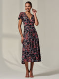 Rosalie | Floral Jersey Wrap Midi Dress - product image 1