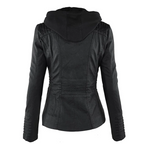 Ysolde | Leather Hooded Jacket