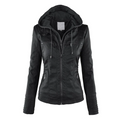 Ysolde | Leather Hooded Jacket