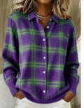 Marilou | Soft Hoodie Blouse with Check Pattern