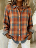 Safiya | Checked Blouse Made From Warm, Soft Hoodie Material