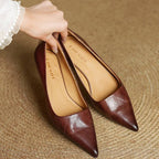 Sarah | Polished Pointed Toe Leather Pumps