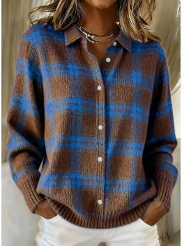 Lizza | Soft Hoodie Blouse with Check Pattern