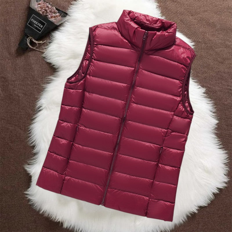 Isa | Padded Gilet - Dark Red