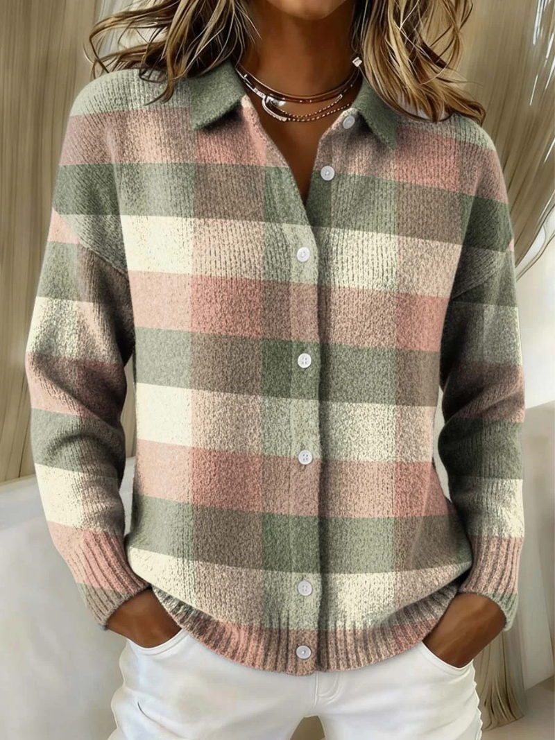 Noelia | Checkered Hoodie Blouse