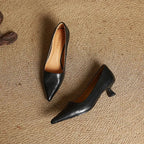 Sarah | Polished Pointed Toe Leather Pumps