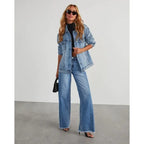 Rowan | Frayed-Hem Wide-Leg Jeans