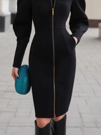 Lunelle | Zip-Detail Midi Dress