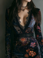 Selene | Floral Velvet Mini Dress