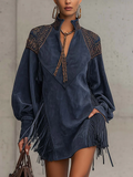 Juno | Indigo Suede Mini Dress
