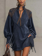 Juno | Indigo Suede Mini Dress