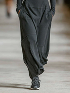 Luna | Turtleneck Zip-up Loose-fitting Casual Maxi Dress