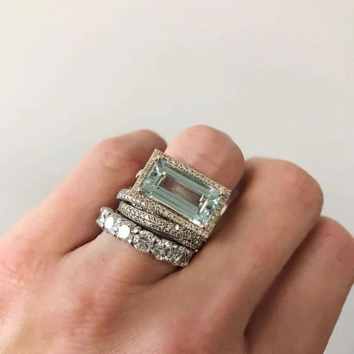 Turquoise Glass | Ring Set