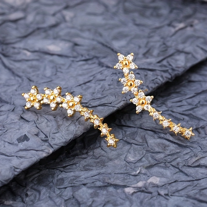 Floral Rhinestone Gold | Earrings