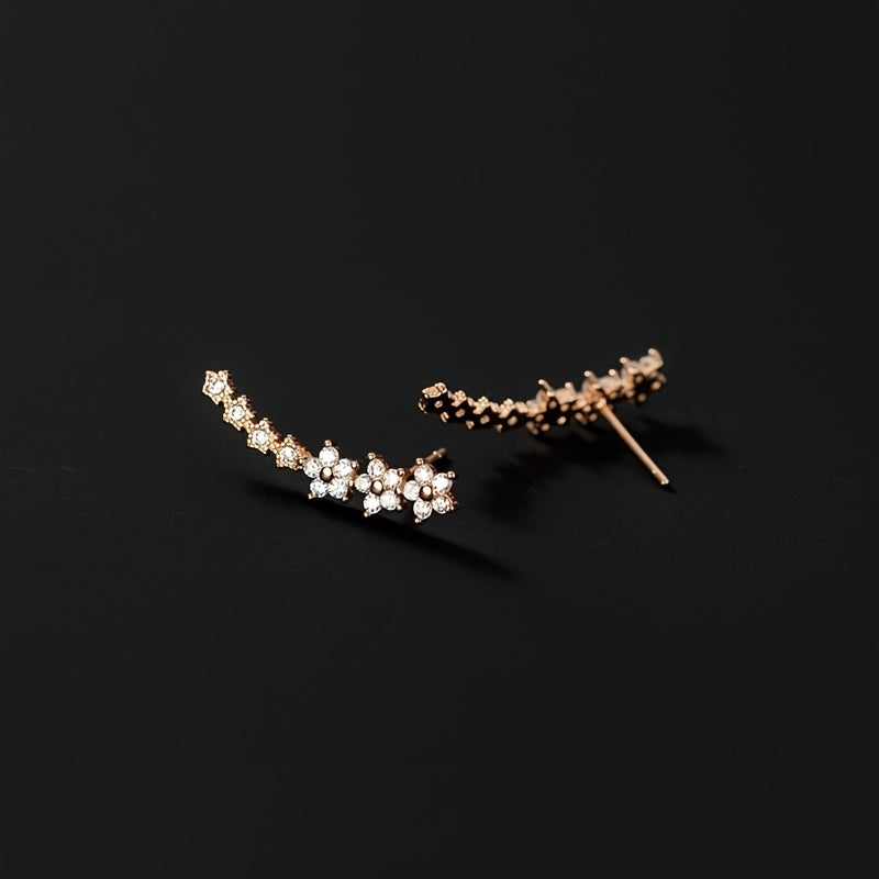 Floral Rhinestone Gold | Earrings