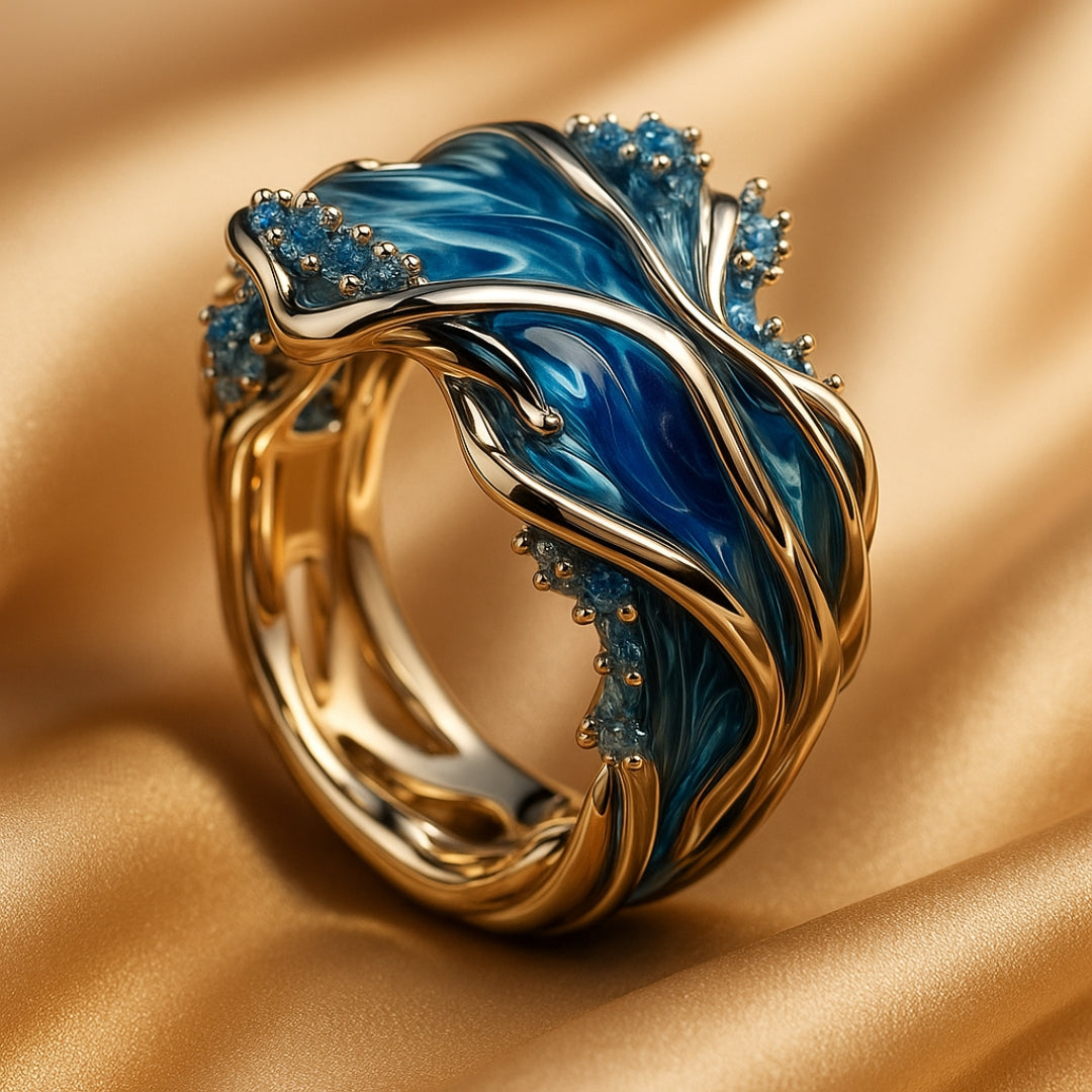 Gold Ocean Wave | Ring