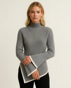 Aureole | Flared-Sleeve Turtonleck Knit Sweater in KIM London product styling