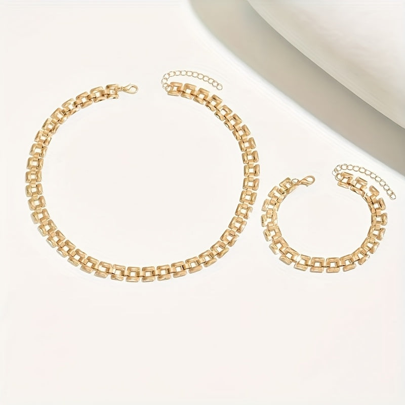 Square Buckle | Necklace & Bracelet Set