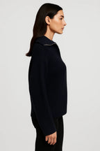 Ffion | Waffle-Knitip-Collar Sweater
