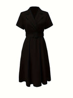 Celina Bloom | Elegant Black A-Line Dress