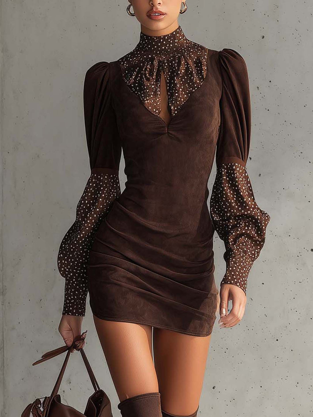 Paully | Faux Suede Bodycon Dress