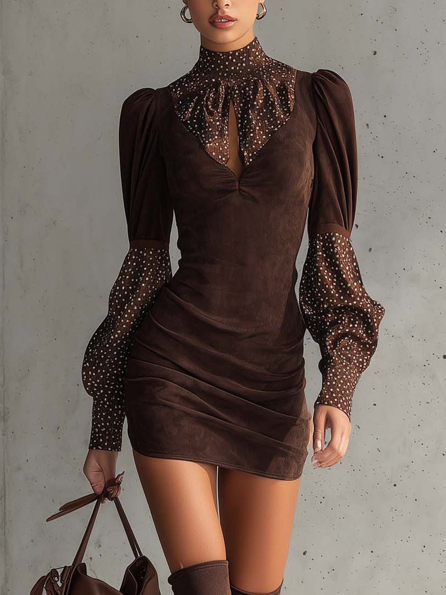 Paully | Faux Suede Bodycon Dress