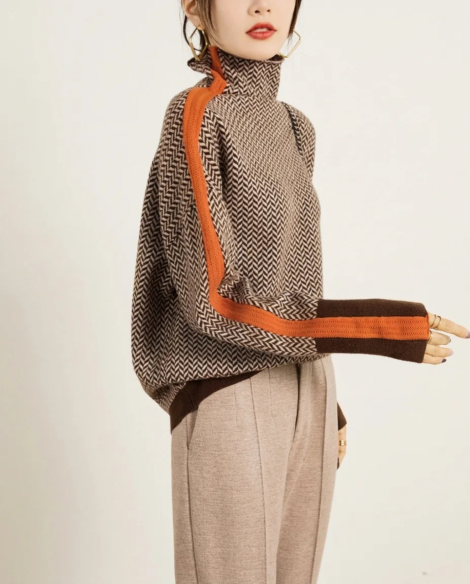 Celianne | Elegant Long-Sleeve Turtleneck Sweater in KIM London product styling