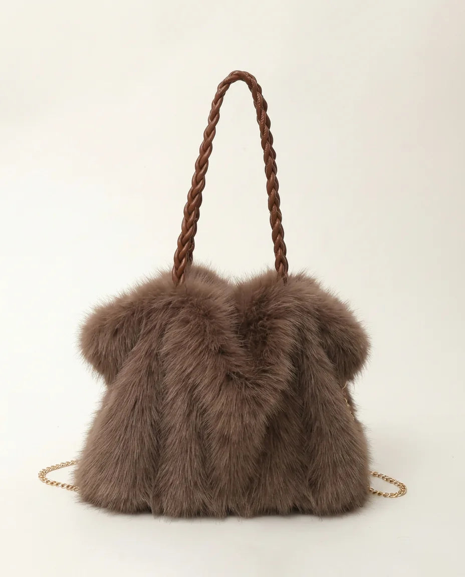 Charlotte - Versatile Plush Velvet Shoulder Tote Bag in KIM London product styling