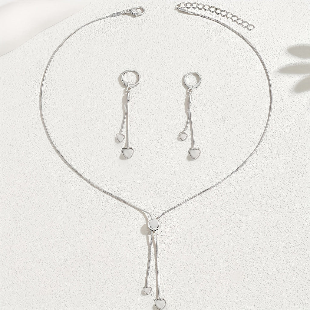 Heart Pendant | Necklace & Earrings Set