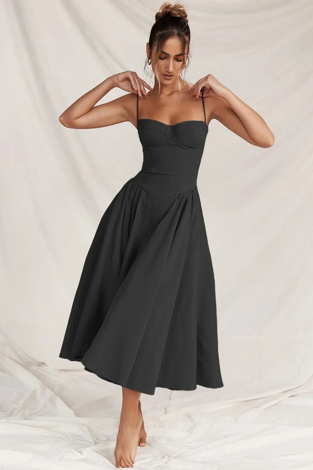Charmone | Lace Evening Midi Dress