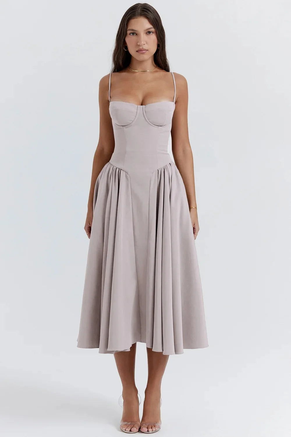 Charmone | Lace Evening Midi Dress