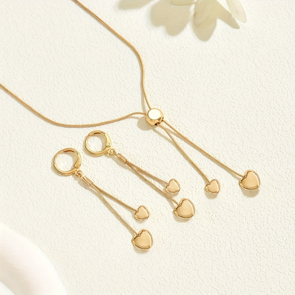 Heart Pendant | Necklace & Earrings Set