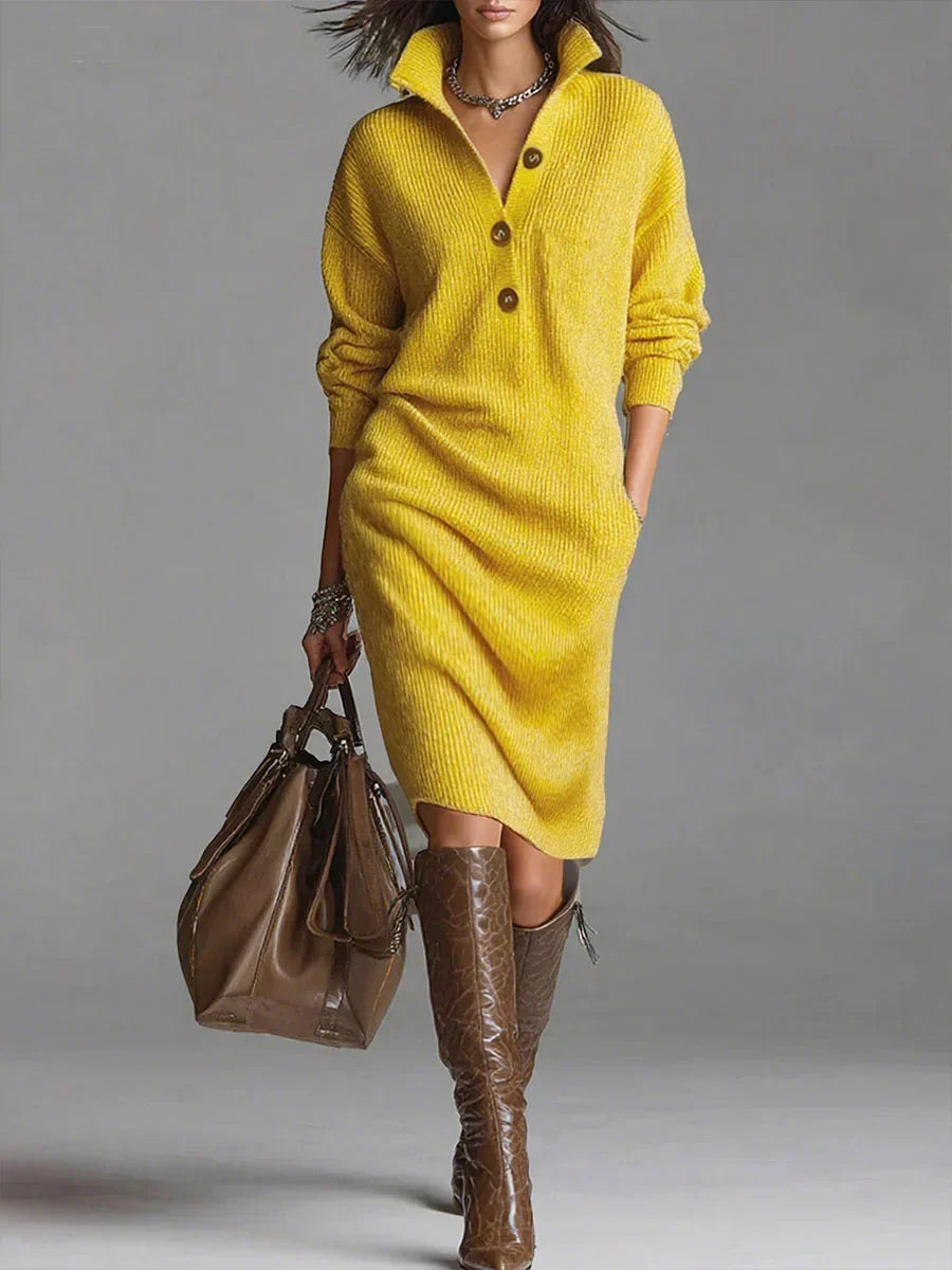 Arianell | Wool Winter Knit Midi Dress