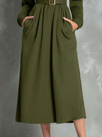 Ivey | Olive Green A-Line Dress