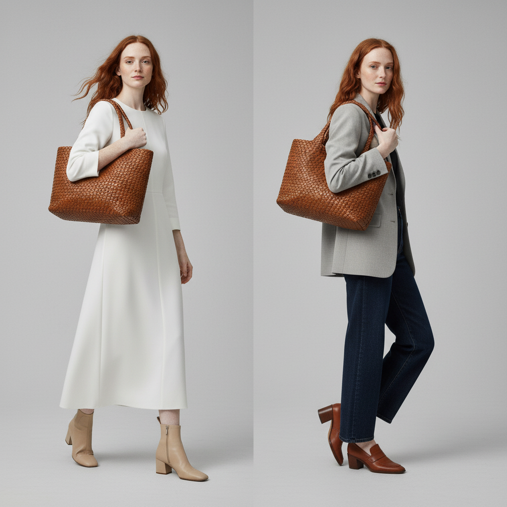 Lana | Handwoven Leather Tote