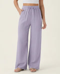 Lena | Wide-Leg Linen-Feel Trousers in KIM London product styling