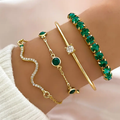 Vintage Green Zirconia | Bracelet Set